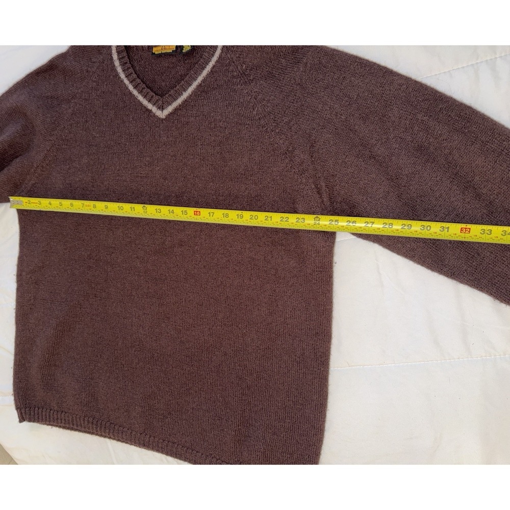 VTG Oxford Fulham Wool Pullover Men Extra Large Brown Sweater - Picture 5 of 6